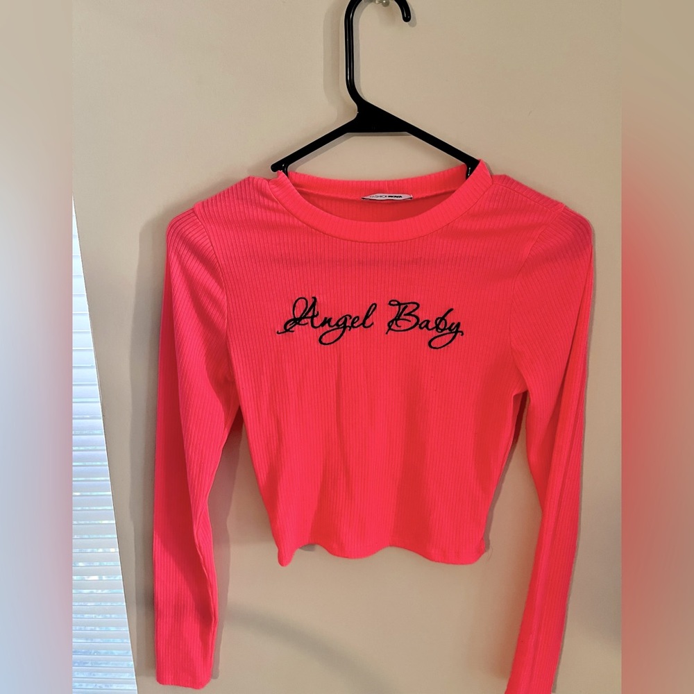 Fashion Nova Hot/Neon Pink XS “Angel Baby” crop top